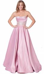 Rose Fit and Flare Satin Dress